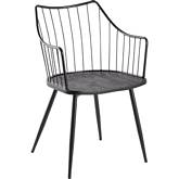 Winston Accent Chair in Black Wood & Black Metal